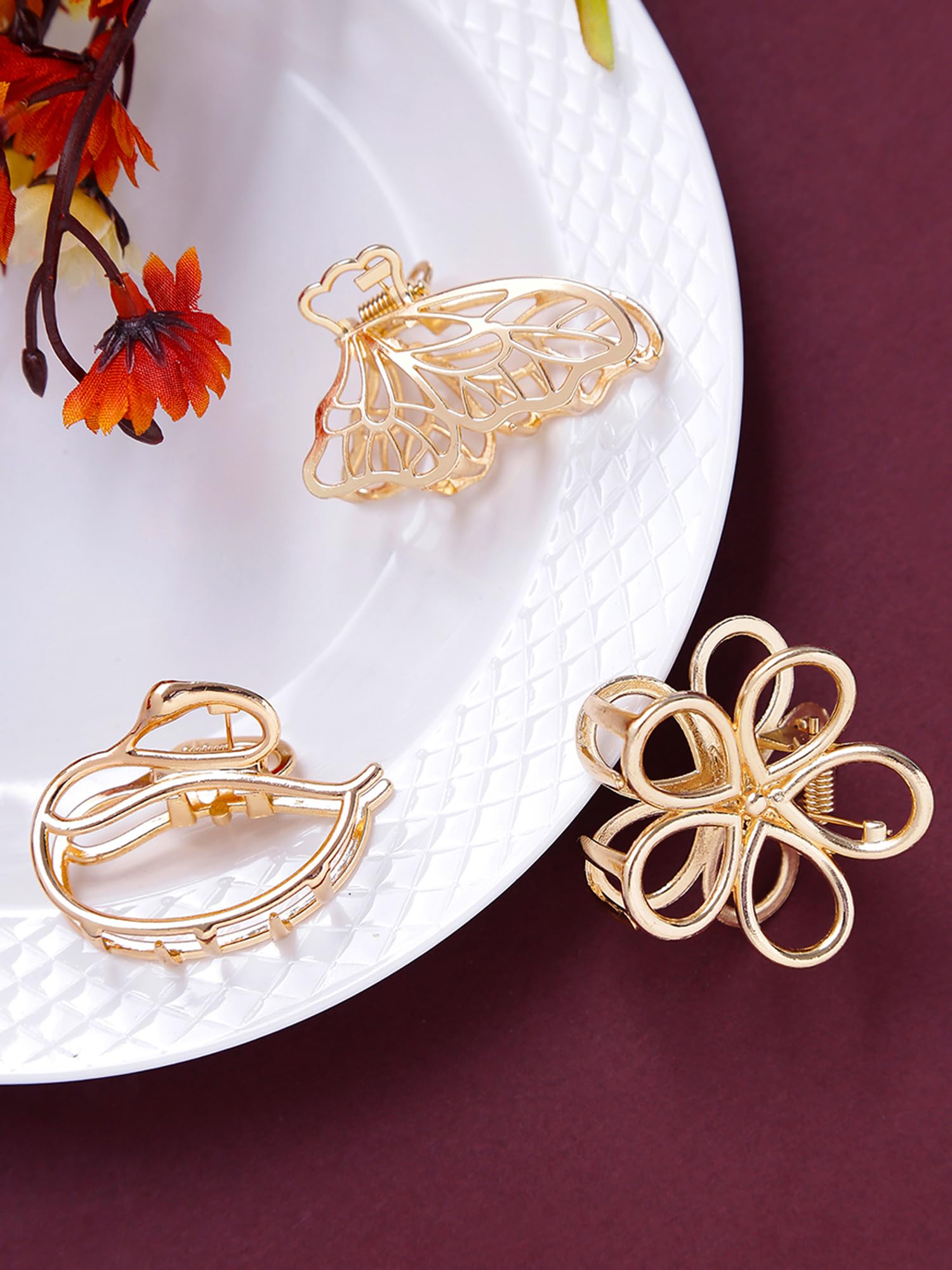 3pc Multicolor Claw Clip Set for Women, Stylish Accessories