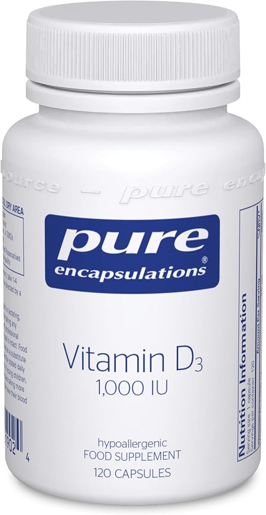 Pure Encapsulations Vitamin D3 1,000 IU Hypoallergenic Pure Vitamin