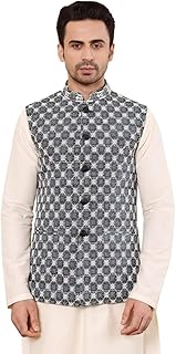 ms multi shades Men's Woven Design Embroidered Nehru Jacket-picture-37