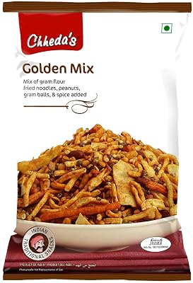 Chheda's - Golden Mix - Besan Sev, Peanuts, Boondi, Green Peas - 300 Gm Pack of 1