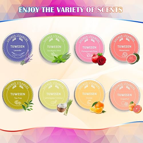 Miniatura 9 de Vaporizadores de ducha para aromaterapia, regalos para mujeres, paquete variado de 16 bombas de ducha con aceites esenciales, regalos de relajación