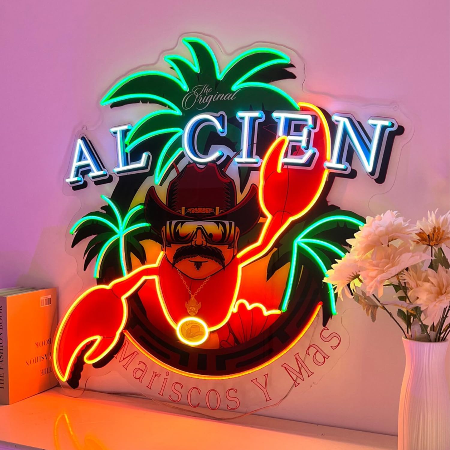 Custom LED Neon Sign, Personalized UV Printed LED Neon Light, Logo Sign Customizable for Business, Light Up Name Sign for Salon Bar Coffee Shop Clubs