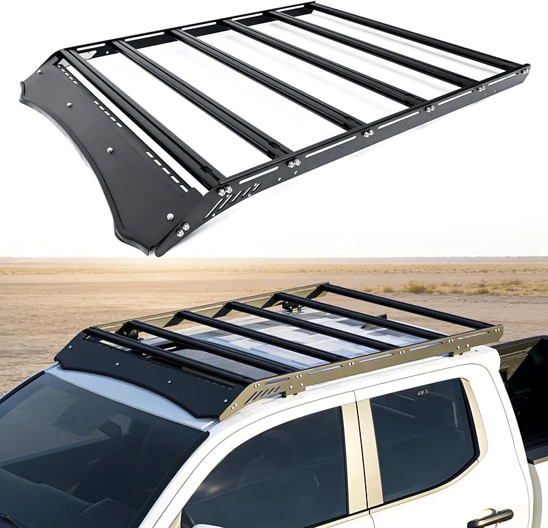 1000 lbs Roof Rack Fit for 2024 2025 2026 Toyota Tacoma Double Cab Pickup Aluminum No Drill Roof Basket Heavy Duty Cargo Carrier Tacoma Accessories
