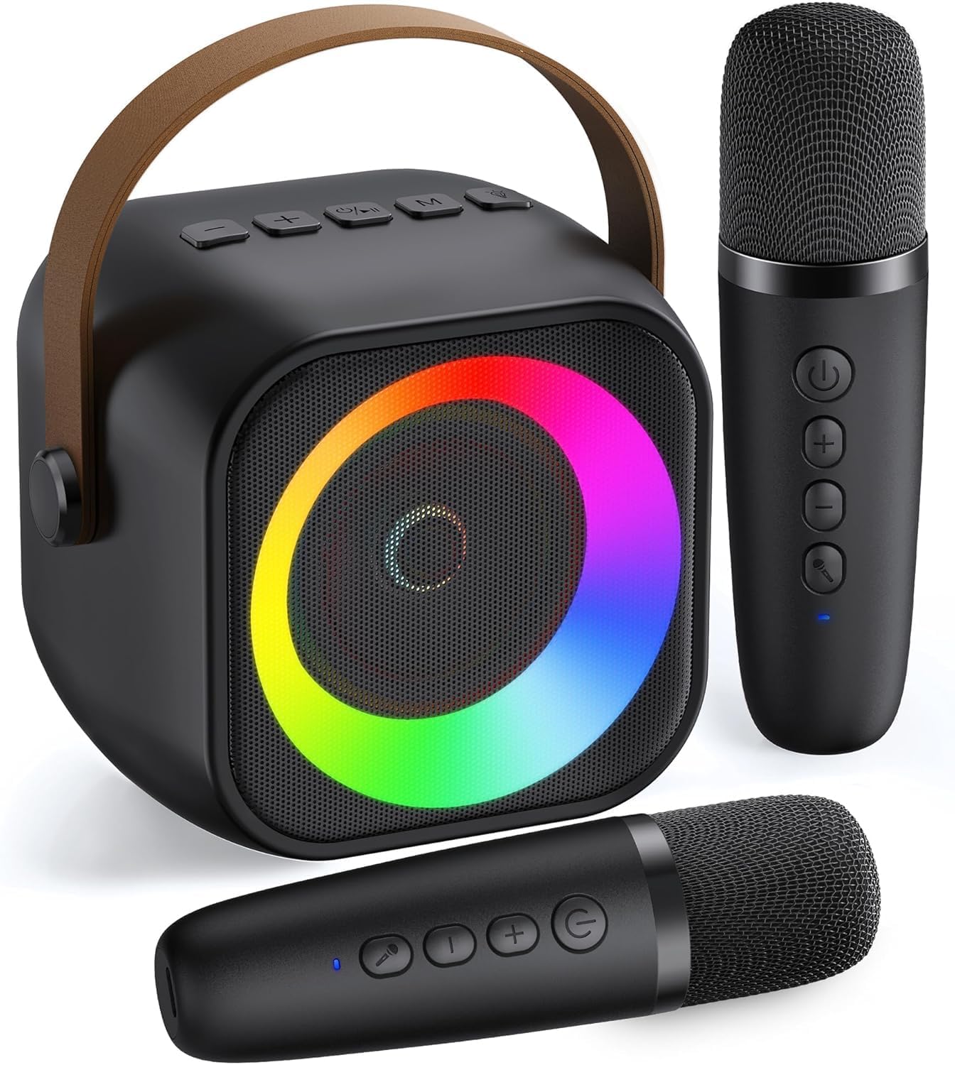 Portable Bluetooth Speaker with 2 Wireless Microphones