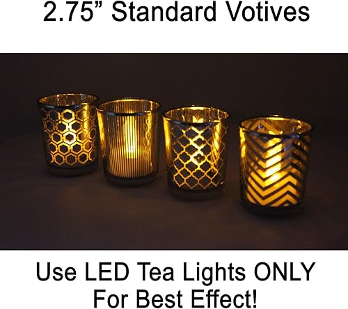 Miniatura 3 de Seraphic Portavelas votivas de vidrio a granel para centro de mesa decoración de boda, dorado, 2.75 pulgadas de alto, juego de 12