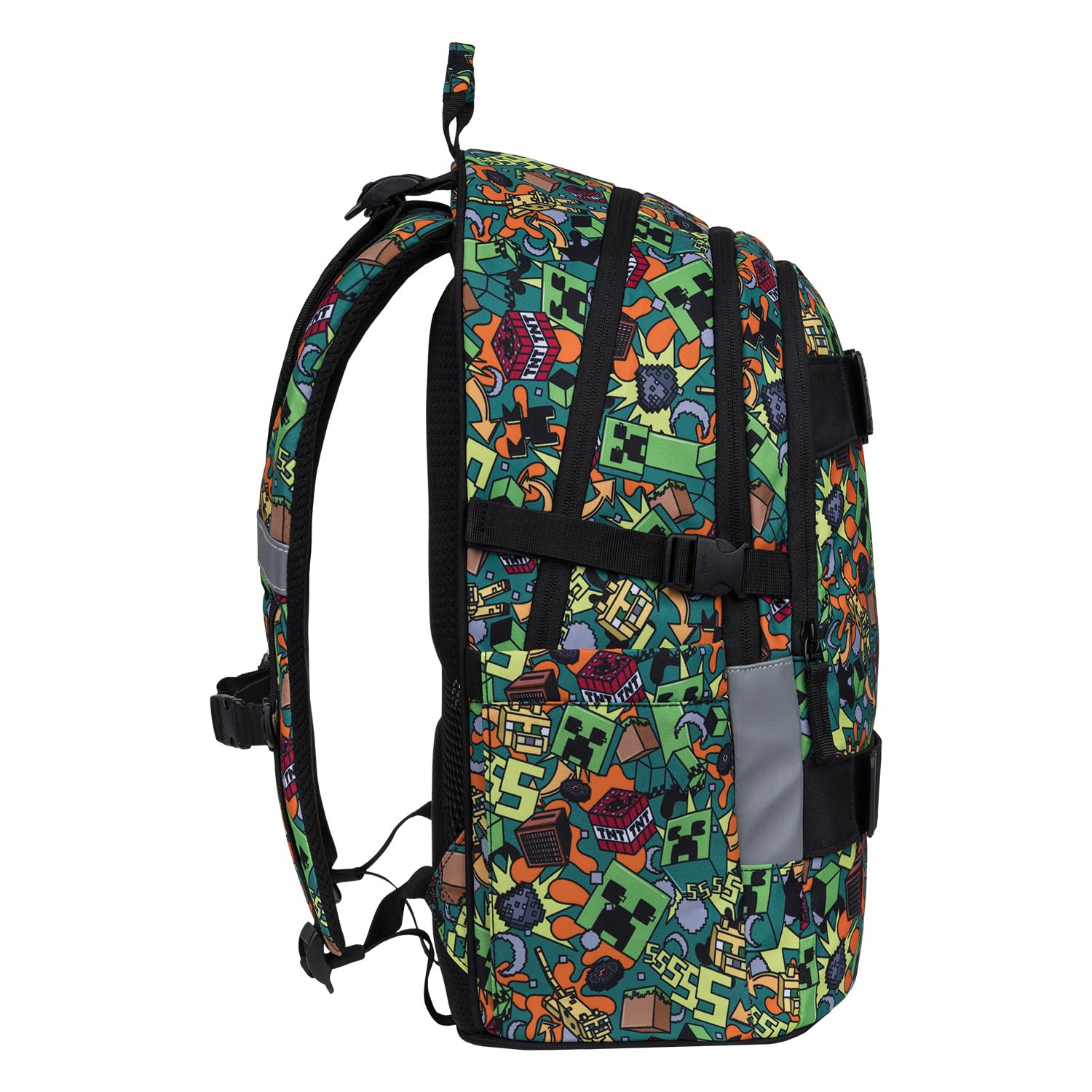 Baagl - Zaino per la scuola, per bambini, ragazzi e ragazze, skateboard, con scomparto per computer portatile e cintura sul petto, per scuola, scuola secondaria, scuola media