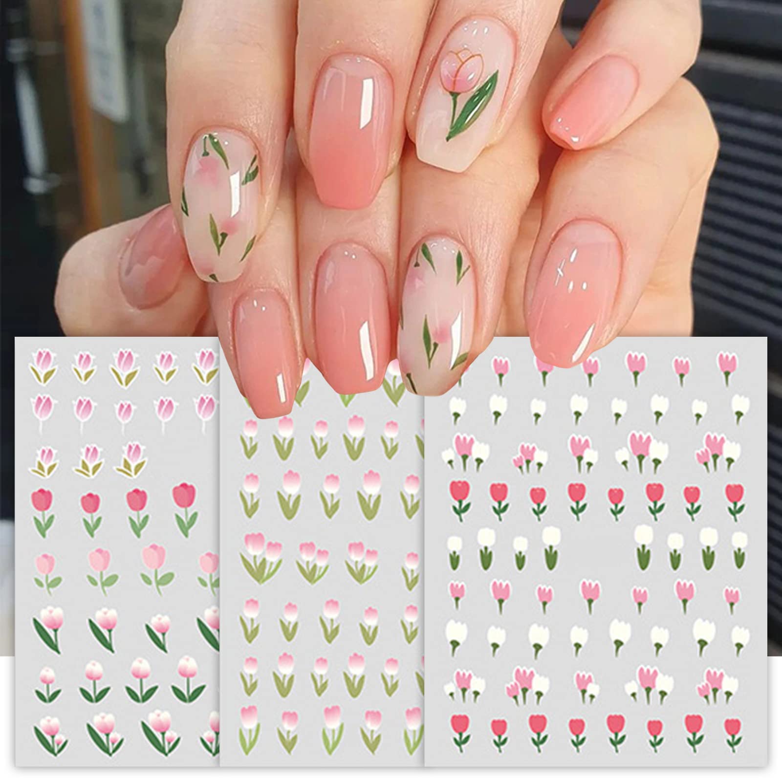 3D Nail Art Decorations ,Women Girls Nail Art Stickers, Mobile Computer Bluetooth Headset Decorative Waterproof Stickers Graffiti Stickers,Small Fresh Manicure Decoration Sticker (3pcs Style 2)
