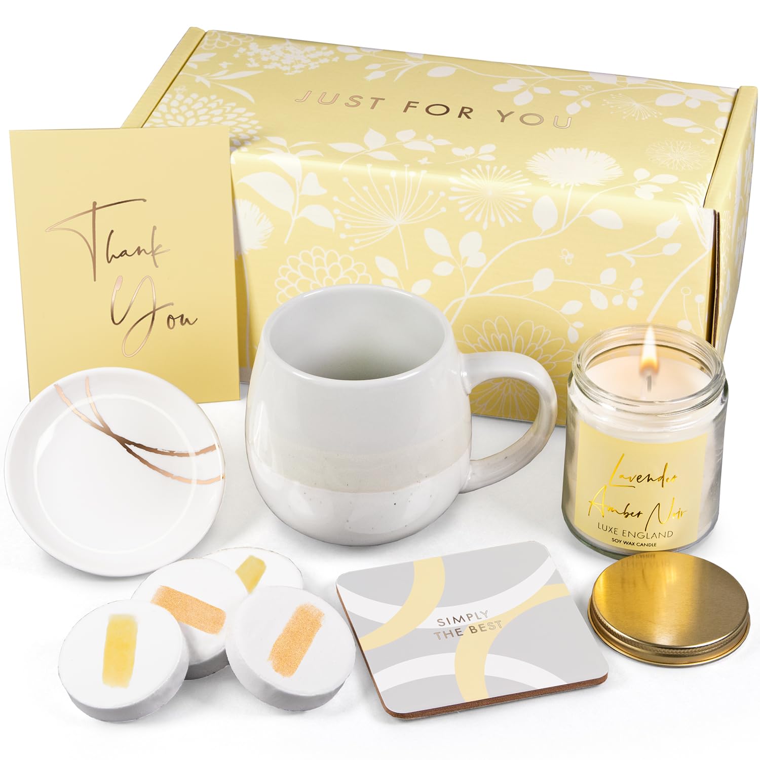 Luxe England Gifts Cesta de agradecimiento única para mujeres, el mejor regalo de agradecimiento para mujeres, colegas, personal, profesores o regalos de agradecimiento para empleados