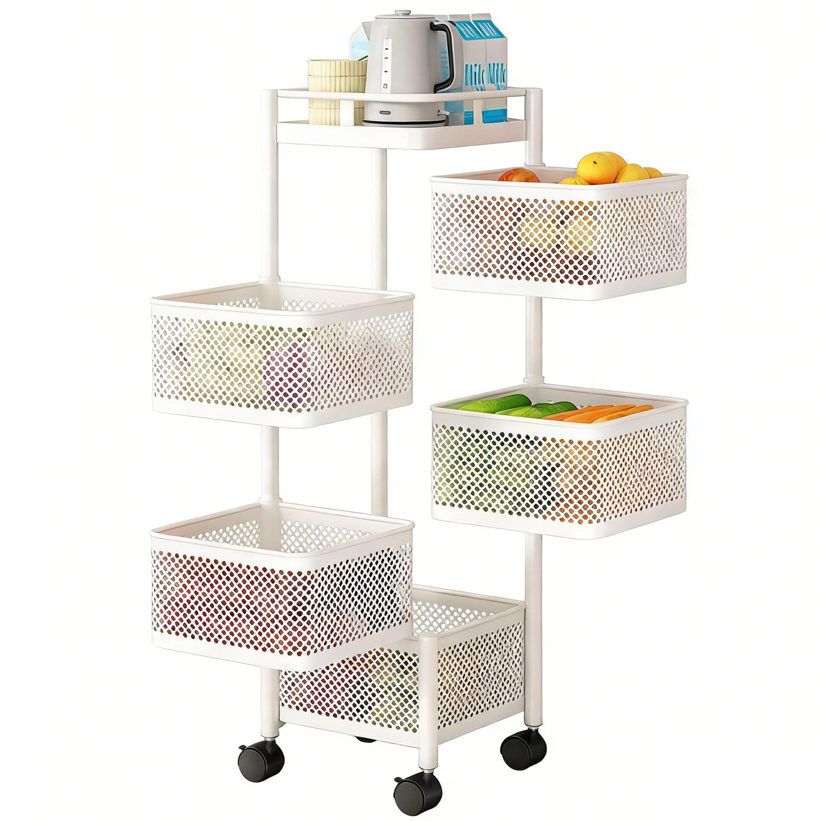 Panier coulissant et meuble de rangement robuste pour petits espaces