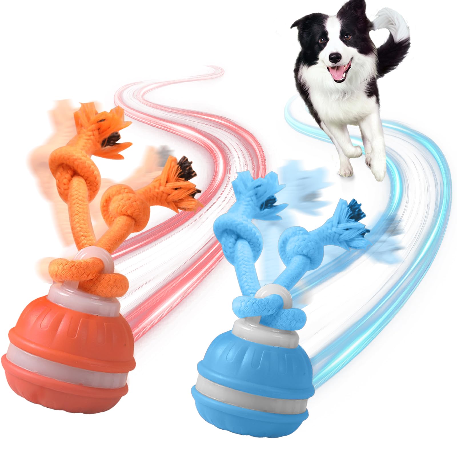Interactive Dog Ball Toys, Smart Interactive Dog Toys for Boredom, Motion Activate Rolling Ball for Small Medium Large Dogs, Automatic Moving Toy, Stimulation Toy for Boredom Relief (bule+orange)