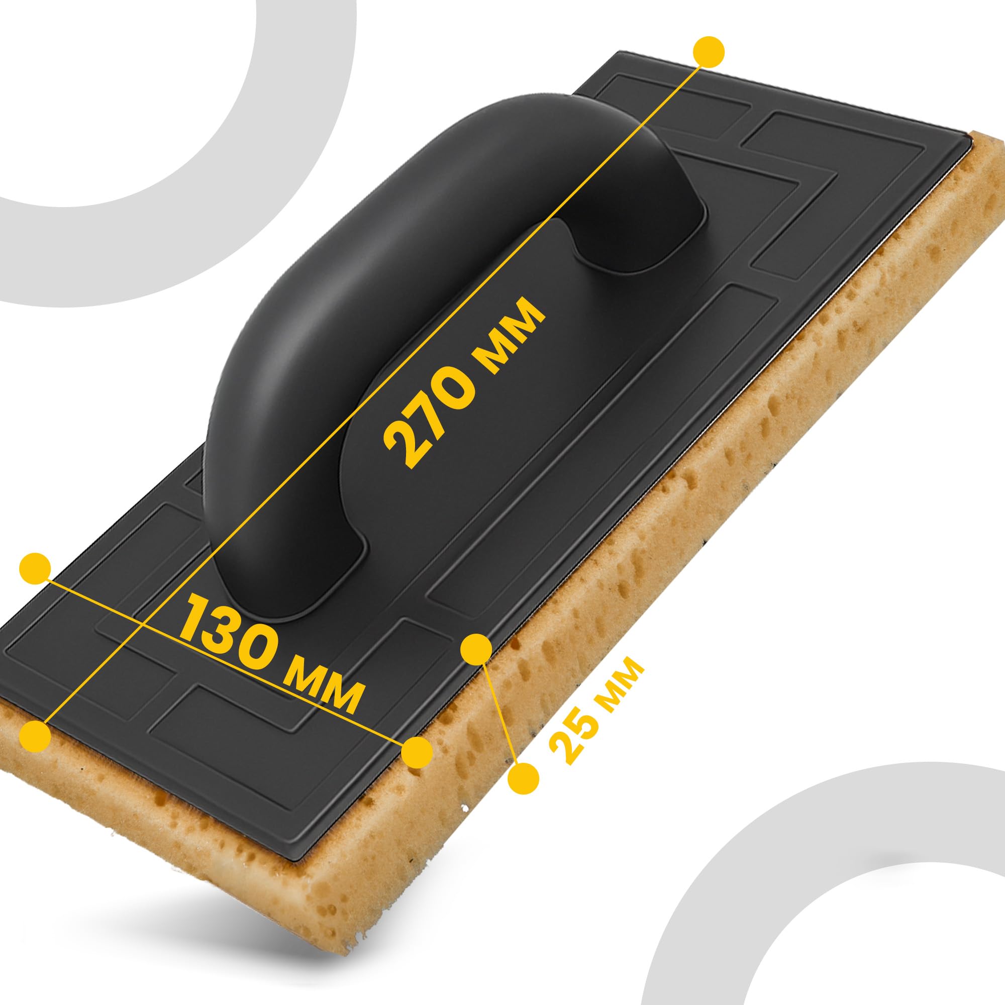 Instalguru Frattazzo Spugna Rigido 25 x 130 x 270 mm Strumento Assorbente Per Piastrelle Rasatura Stuccatura Intonaco Pulizia Superficie Parete Pavimento Cantiere