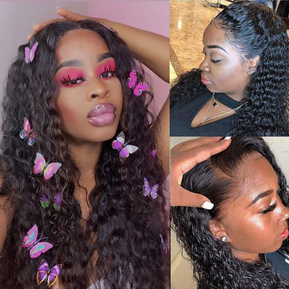 13x4 Water Wave Lace Front Wigs Human Hair 12A Curly Frontal Human Hair Wigs for Women Hd Glueless Wigs Human Hair Pre Plucked with Baby Hair 18inch
