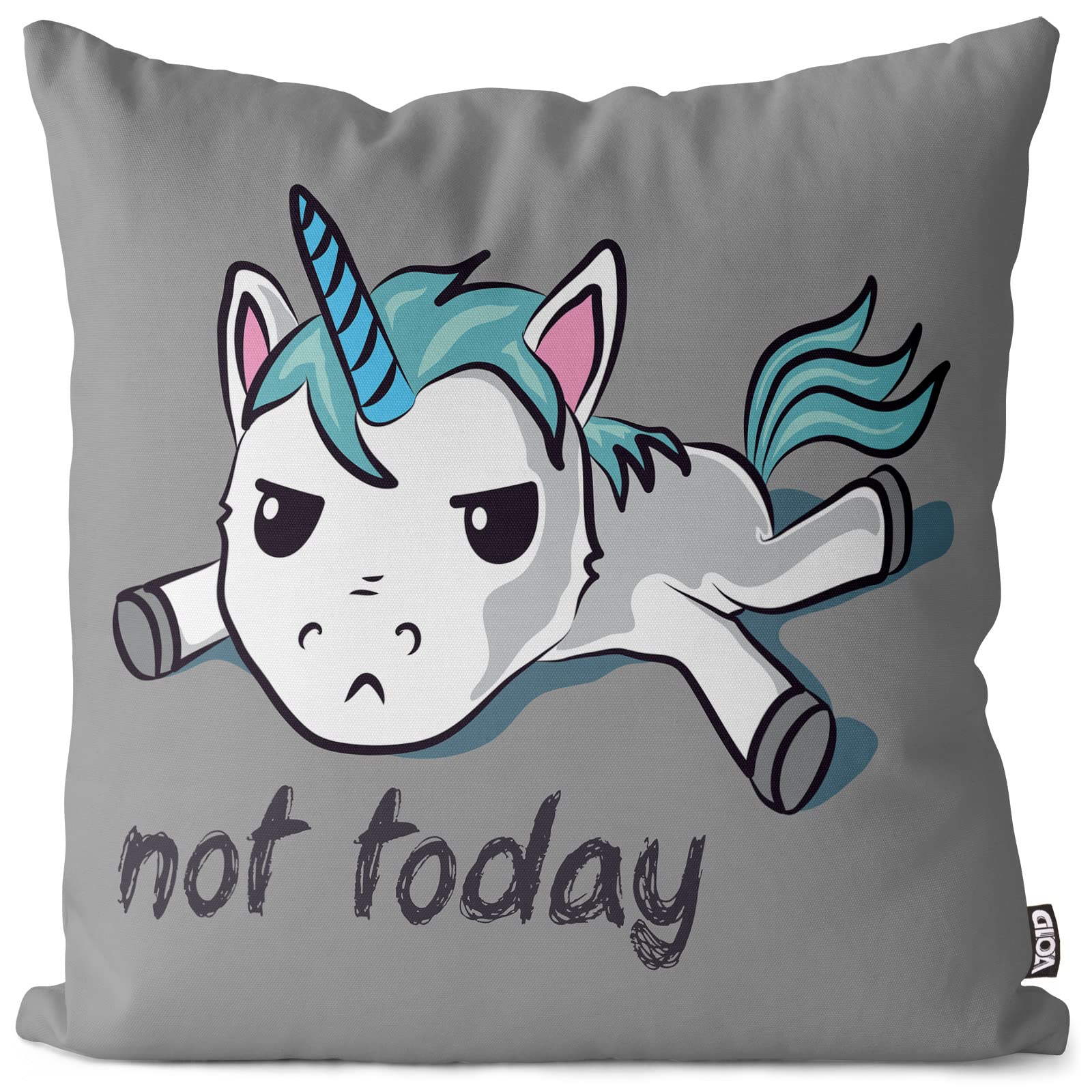 VOID Federa Cuscino 40x40 Cm "Keep Calm And Be A Unicorn" | Stampa Su Entrambi I Lati, Per Esterno E Interno, Impermeabile, Antimacchia, Made In Germany