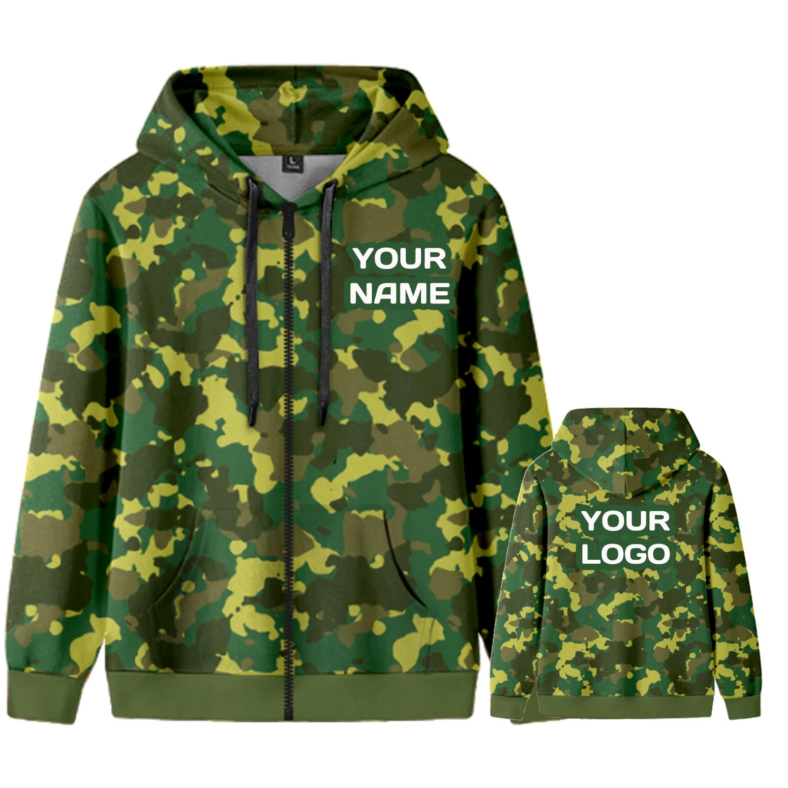 YOWESHOP Reflective Safety Hoodie with Custom Name and Logo?Sweatshirt with Zipper Pockets for Men?XL?Senlin