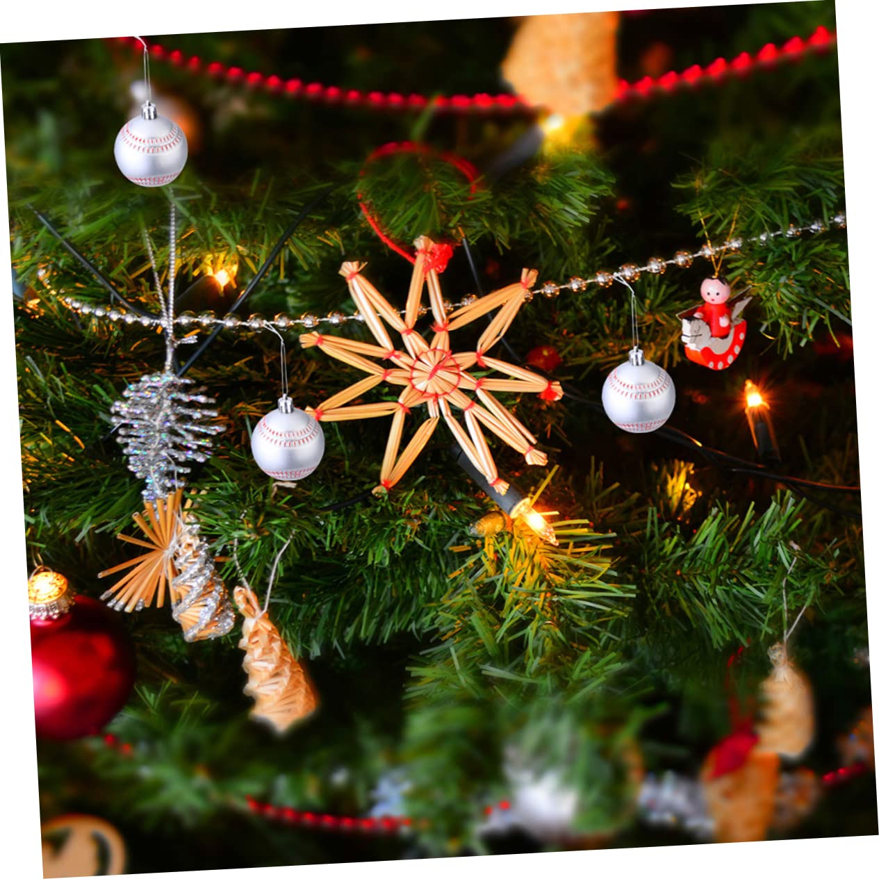 Ciieeo 3 Juegos De 12 Adornos Navideños con Temática Deportiva para Fiestas Navideñas Adornos Decorativos para Árbol Hogar Boda Compromiso Barandilla.