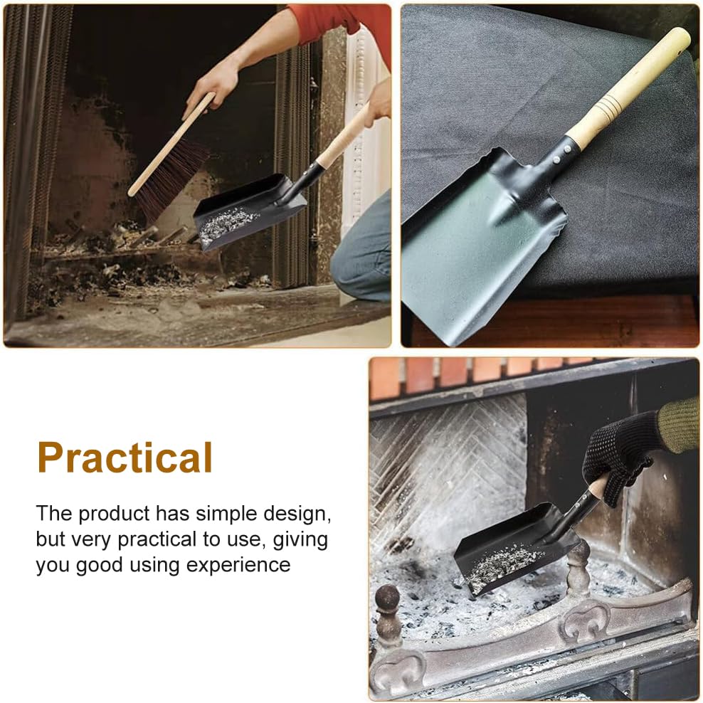 Heavy-Duty MINI Metal Coal Shovel, Durable Steel Scoop with Comfortable Wooden Handle for Fireplace Stove, Ash - Image 4