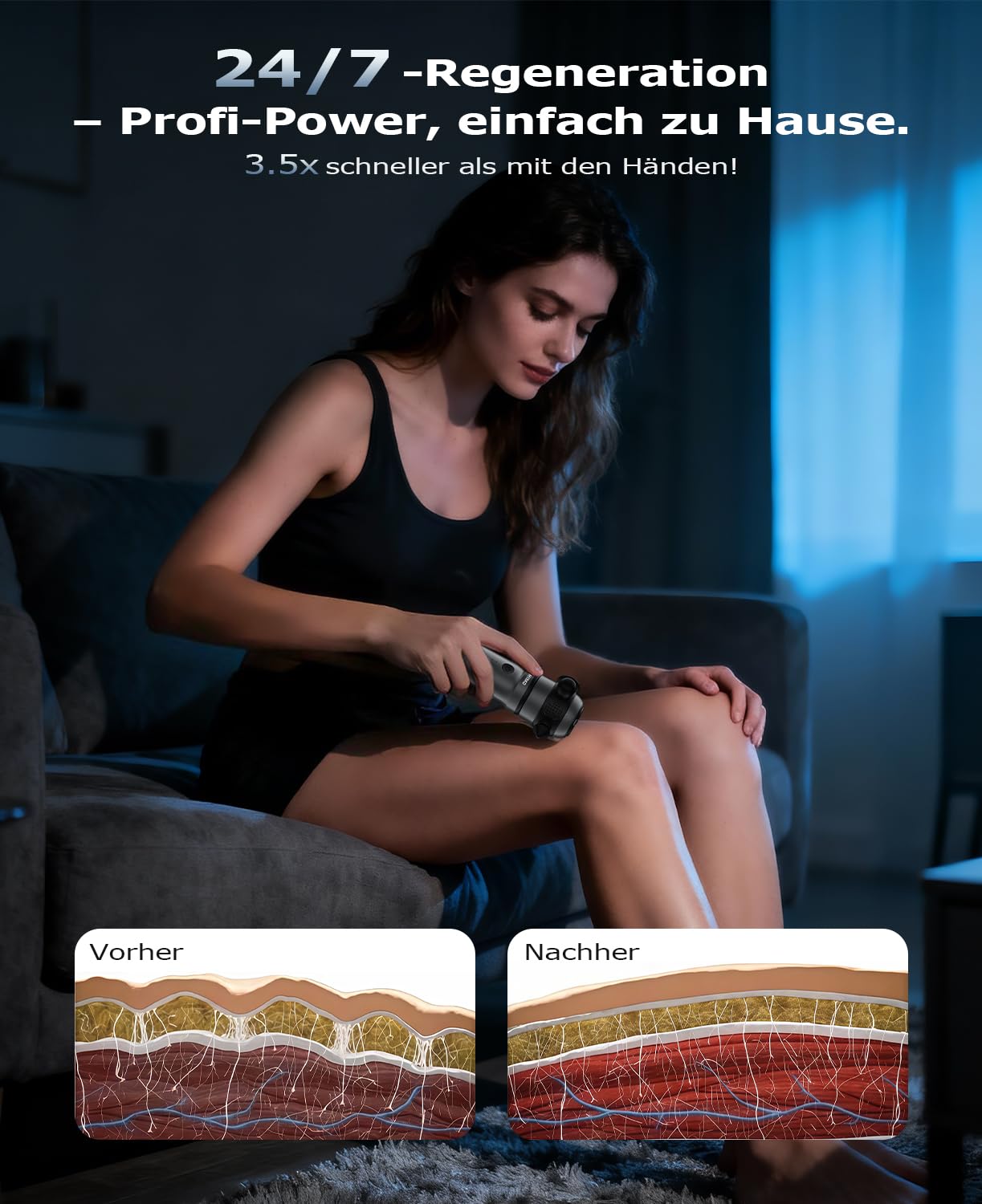 HYAKO Mini Massagepistole Therapie massagegerät massage Tiefe Gewebe Mit 9 Massageköpfen Tiefenmassage für Vibrieren Faszien & Muskel 4 Geschwindigkeiten Ultra-Leise 丨geschenke für Männer & Frauen