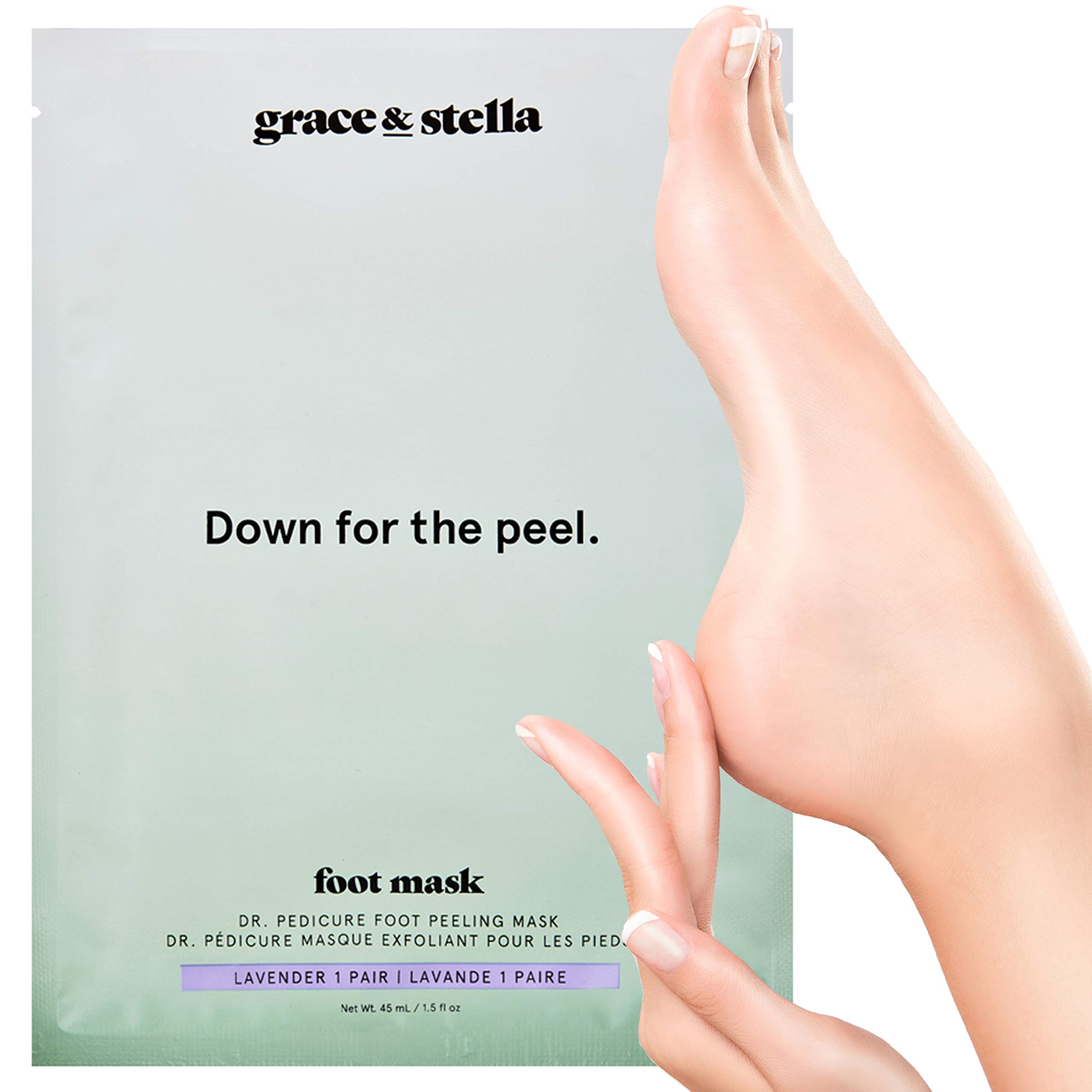 Foot Peel Mask (3 Pair, Lavender) - Foot Peeling Mask for Soft Feet, Exfoliate Dead Rough Skin, Cracked Heels & Calluses, Get Soft Smooth Feet - Vegan Cruelty - Free Self Care by grace and stella