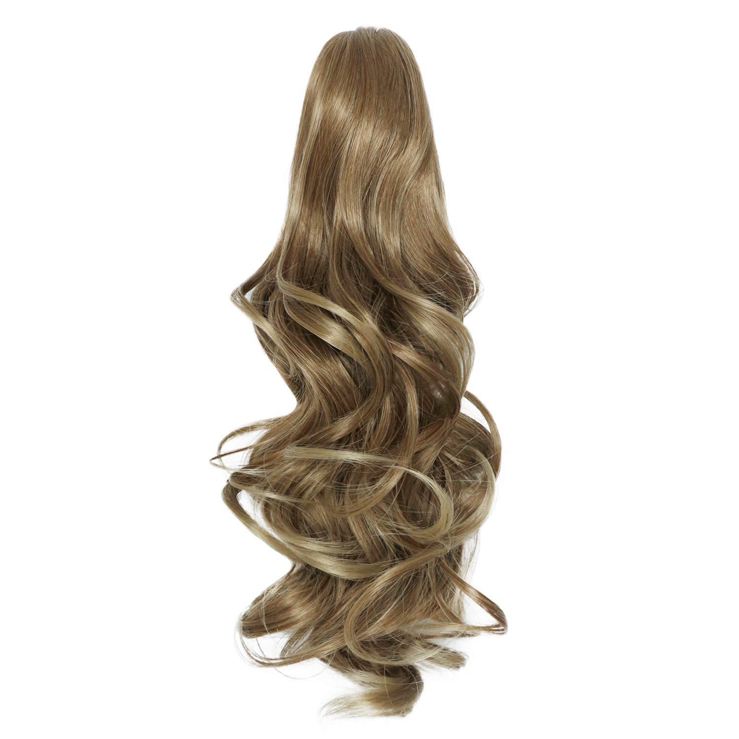 Yamel Ponytail Extension 16" Long Curly Wavy Light Brown to Ash Blonde Claw Jaw Clip in Synthetic Hairpiece Pony Tail Tale Ponytail Hair Extensions - Image 2