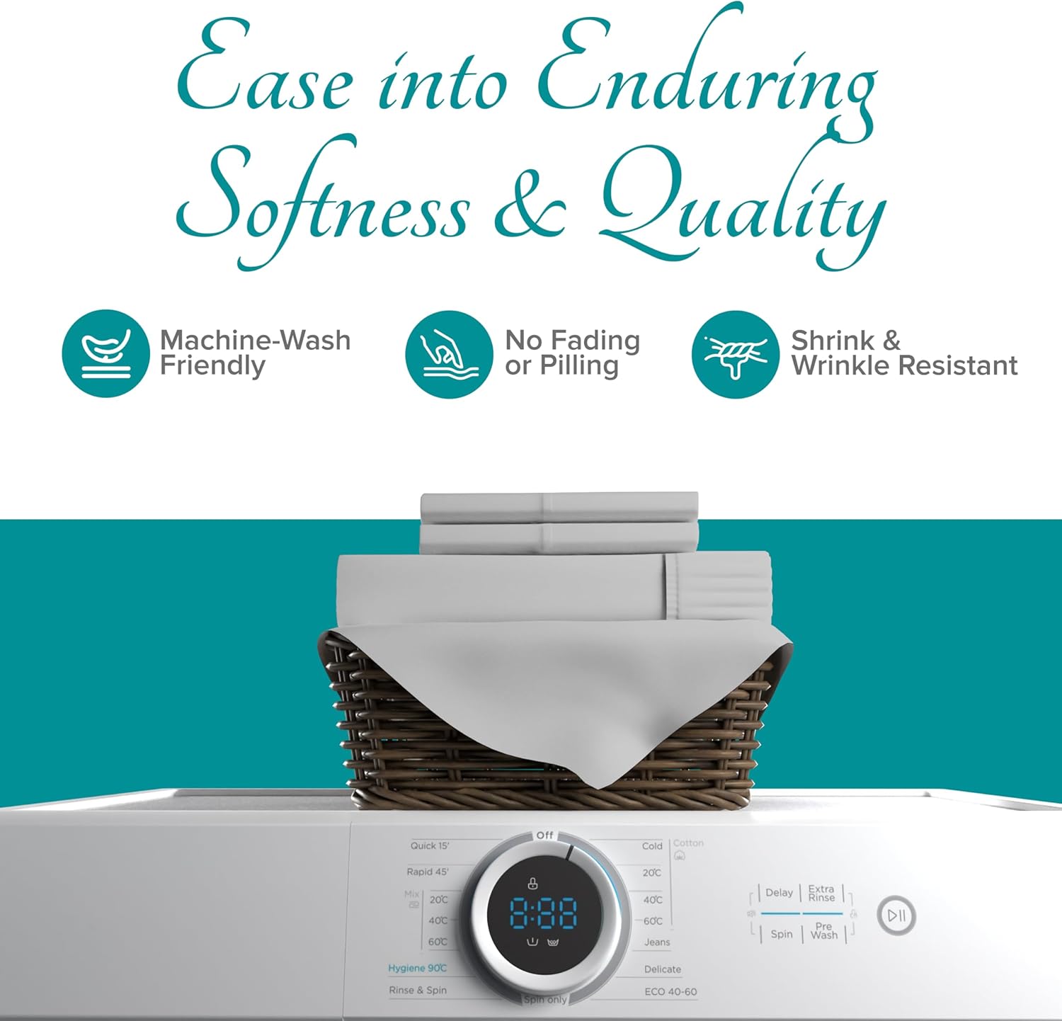 Carressa Linen 100% Egyptian Cotton Duvet Cover Oversized King Size - 800 Thread Count 3 PC Silver Duvet Cover Set, Extra Long Staple Cotton Quilt Cover, Soft, Breathable with Hidden Zipper Closure - Image 6