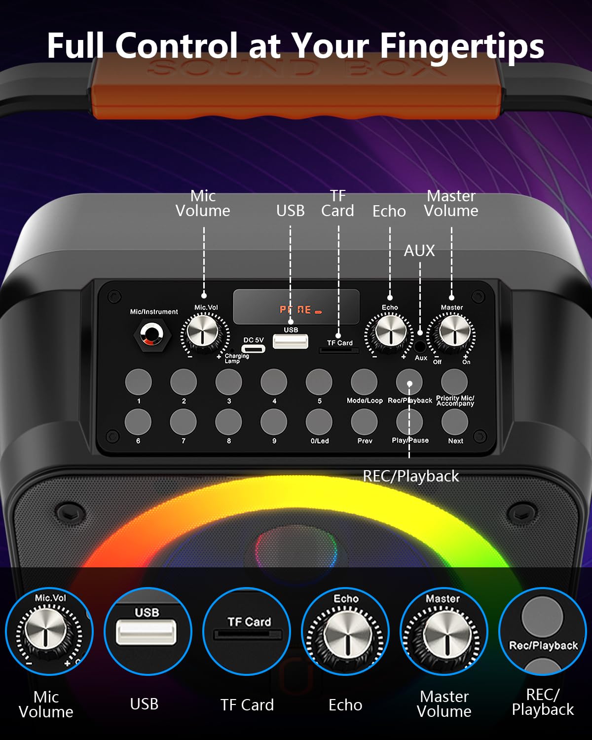 JYX Karaoke con 2 Microfono per Adulti, 150W Cassa Bluetooth Potente | Altoparlante Portatile Bluetooth 5.3, Sistema PA Altoparlanti Amplificato con Supporto REC/USB/TF/AUX, Adatto per Feste