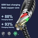 USB C Cable, 5Pack 6FT USB C to USB C Cable 60W Nylon Braided Type C Fast Charging Cord for iPhone 17 Air 16 15 Plus Pro Max, for MacBook Pro, for iPad Pro Air, for Samsung Galaxy S26 S25 S24 S23 etc