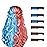 MSDADA New Hair Chalk Comb Temporary Hair Color Dye for Girls Kids, Washable Hair Chalk for Girls Age 4 5 6 7 8 9 10 Birthday Cosplay DIY, Halloween, Independence Day(Red & Blue)