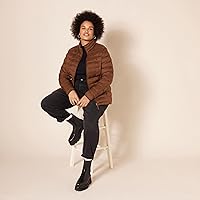 Vista 45 de Yaxa Essentials - Chaqueta acolchada, ligera, de manga larga, resistente al agua y plegable, para mujer (disponible en tallas extragrandes)