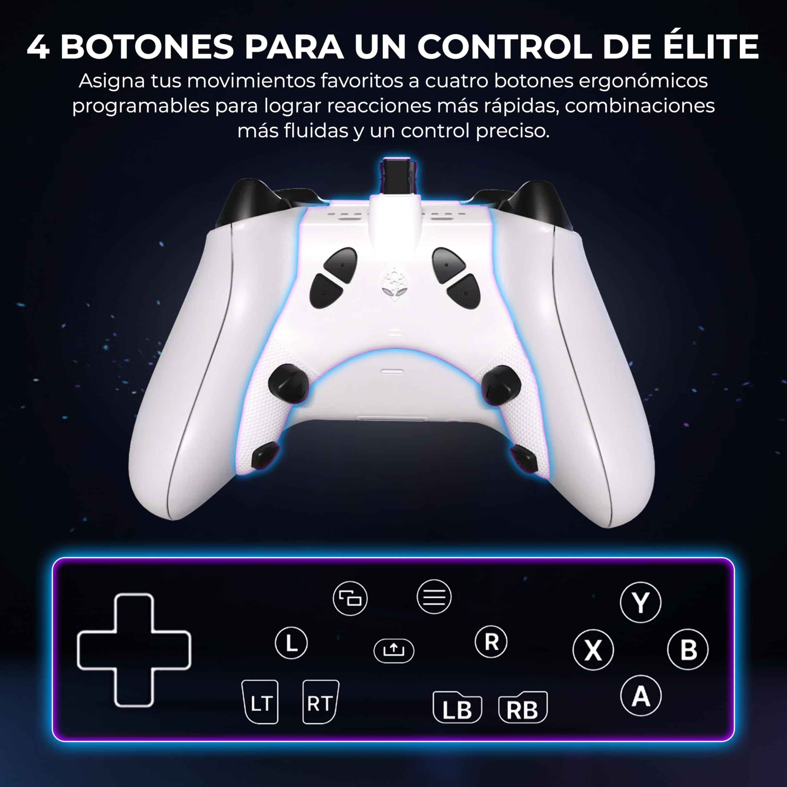 Collective Minds Strike Pack ‘Eliminator’ para Xbox | MOD Pack con cable con 4 botones traseros reasignables |MODs FPS integrados |Accesorio Plug-and-Play para controladores Xbox Series X|S y Xbox One