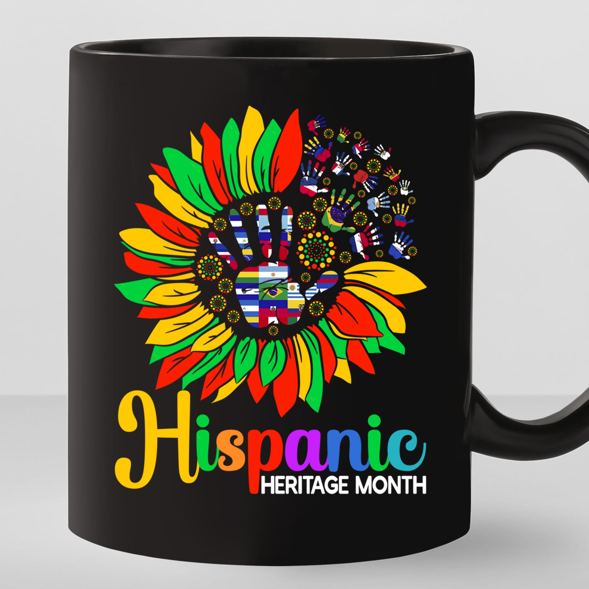 HSIRYAOHD -11oz- Hispanic Heritage Month 2024 Coffee Mug, Mes Nacional De La Herencia Hispana Coffee Cup, National Hispanic Heritage Month Gift Mug, Ceramic Mug Gift for Family, Friend, Coworker