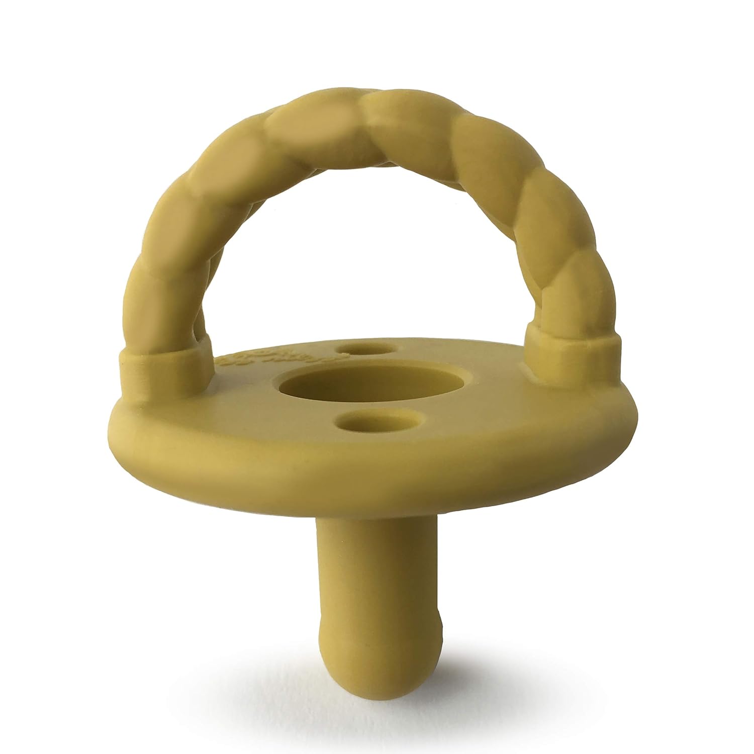 Itzy Ritzy Sweetie Soother Pacifier Set of 2 - Silicone Newborn Pacifiers with Collapsible Handle & Two Air Holes for Added Safety; Set of 2 in Dark Gray & Yellow, Ages Newborn & Up : Baby