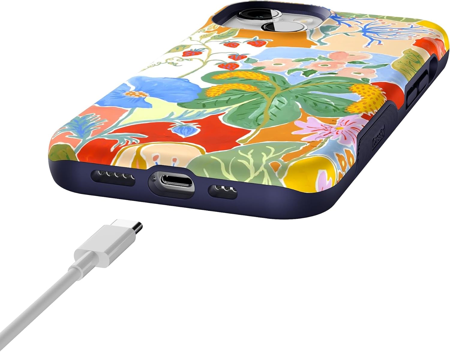 Casely iPhone 14 Case | Botanical Blooms | Floral Patchwork | Bold Protective Design | Compatible with MagSafe
