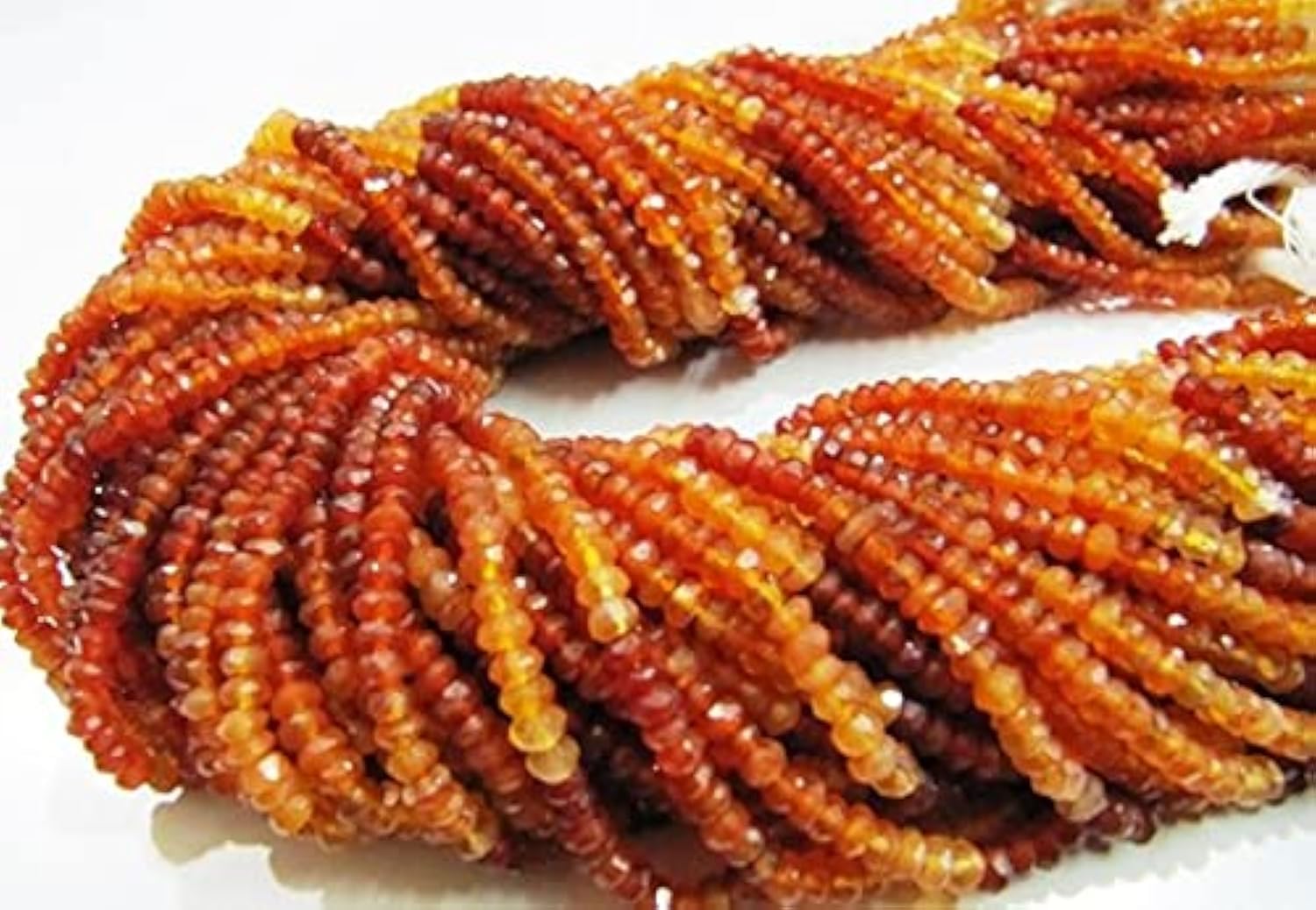 Carnelian beads 3-4mm, rondelle cornaline naturelle pour création de bijoux DIY