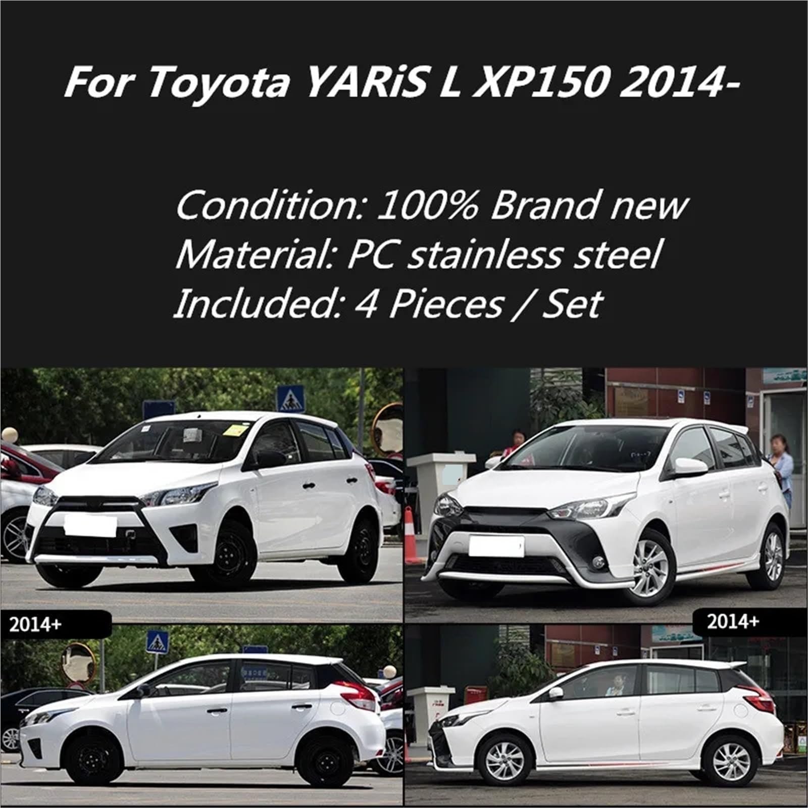 Spoiler Migawki Tylnej Szyby Pasuje do Toyoty YARiS L 2014- Akcesoria Okno Dach Osłona Przeciwdeszczowa Osłona Wentylatora Spojler Skrzydło Chromowana Wykończenie