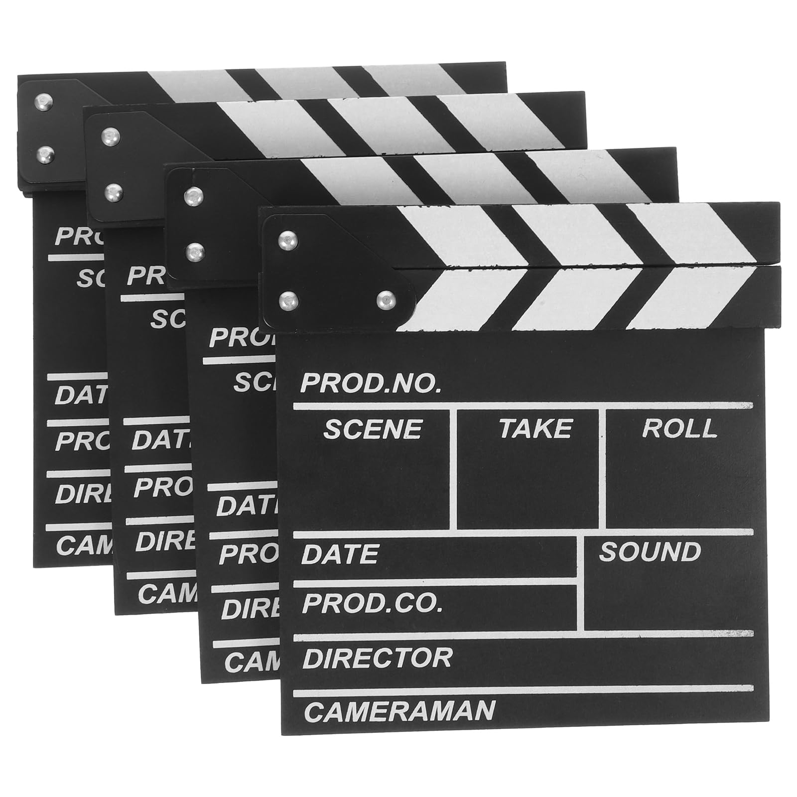 Accessoire photo facile à écrire en bois foncé lot de 4 claps de tournage