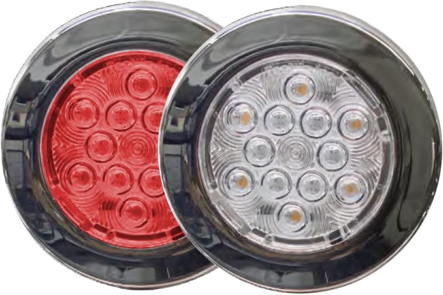 TecNiq, Inc Tecniq New OEM Silho-X 4 Inch Stainless Steel Trim Warm White/Red Combo Light Ring, E06-MS0R-1