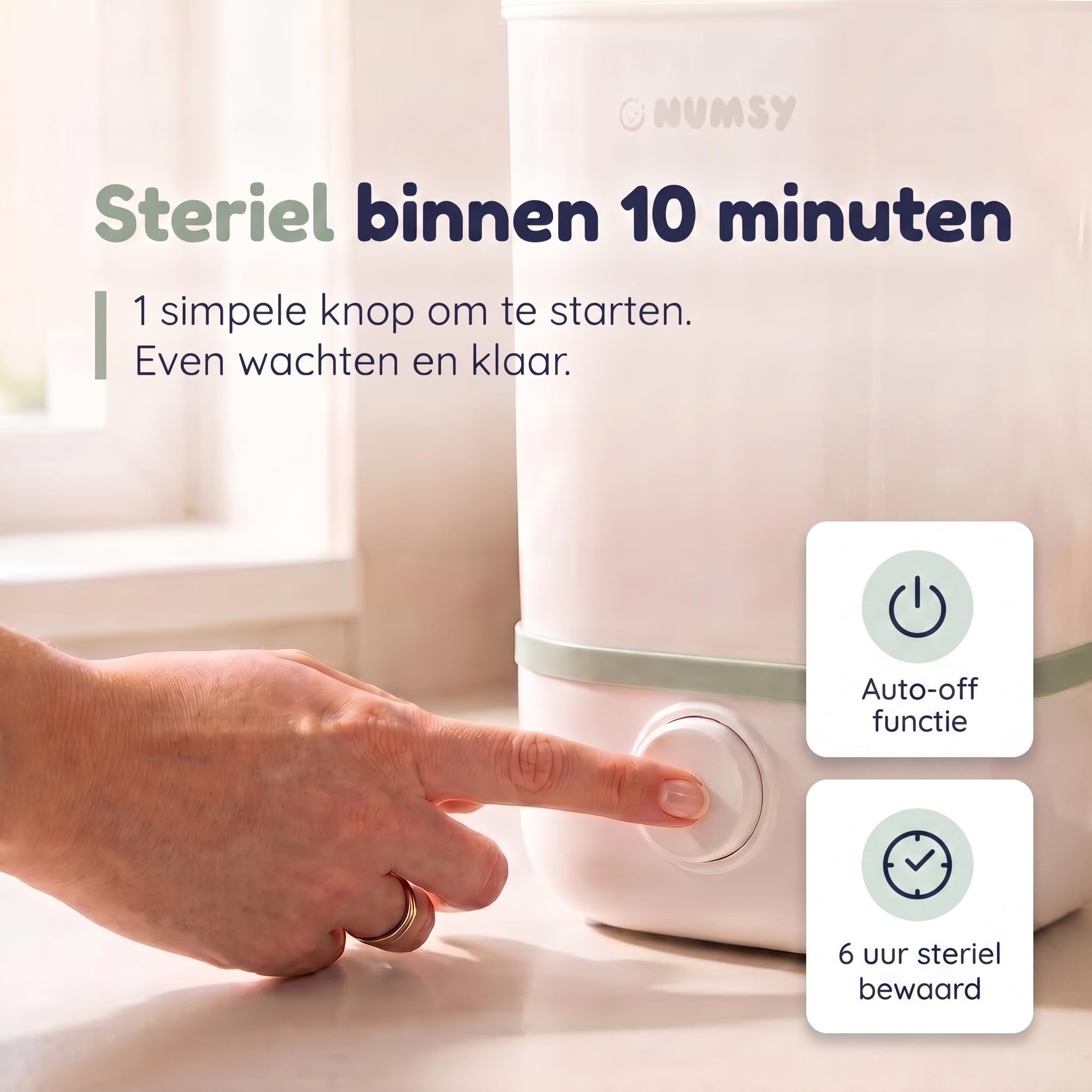 Numsy Steamy Flaschensterilisator und Trockner - 3-in-1 Bottle Sterilizer