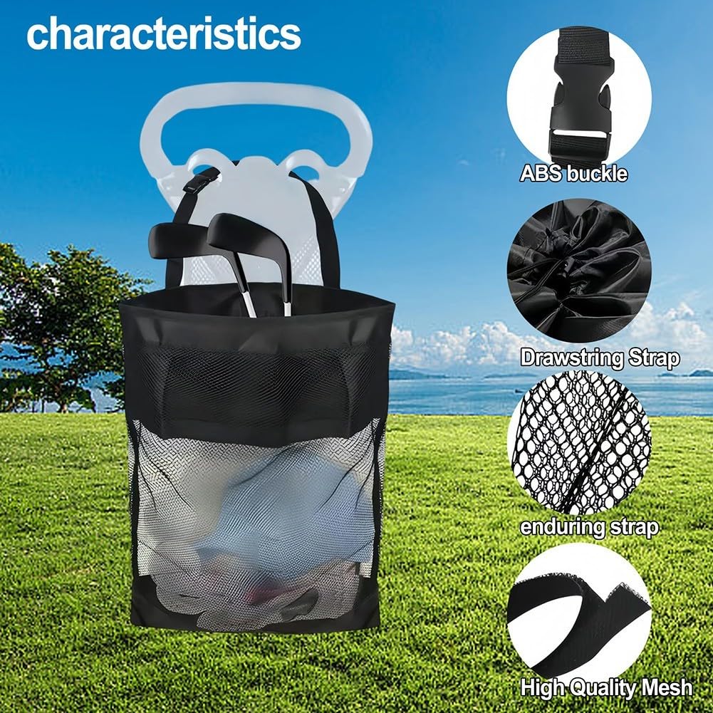 Golfwagen Aufbewahrung Golfwagen Trolley Ball Tasche Verschluss Push Cart Net Mesh Aufbewahrungstasche