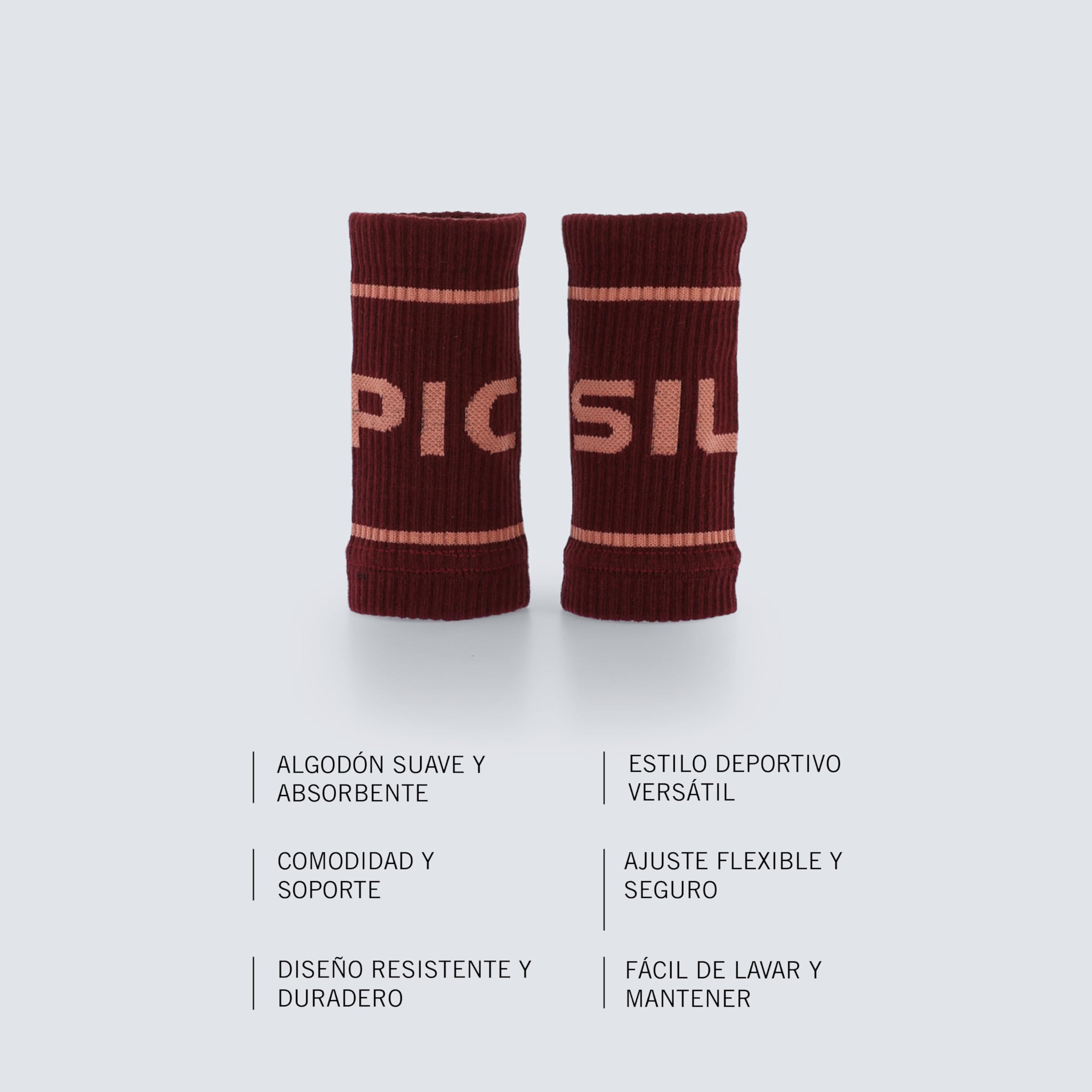 PICSIL - Muñequeras Deportivas de Algodón | Absorbentes y Transpirables | Ideales para Gym, Running y Tenis | Uso con Calleras | Diseño Unisex — view 3