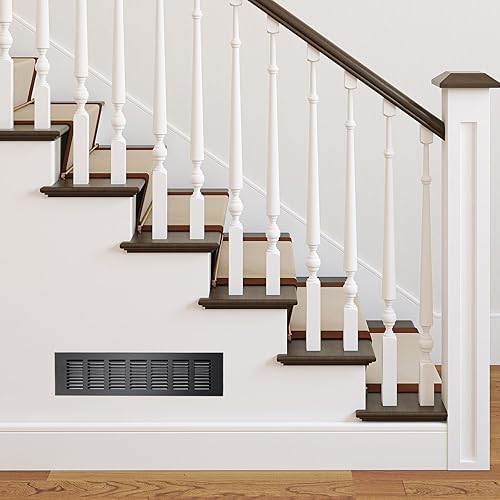 Miniatura 2 de Geesatis Cubiertas de ventilación para piso, gabinete, pared, techo  Rejilla de aluminio resistente a la oxidación con tornillos, paquete de 2,