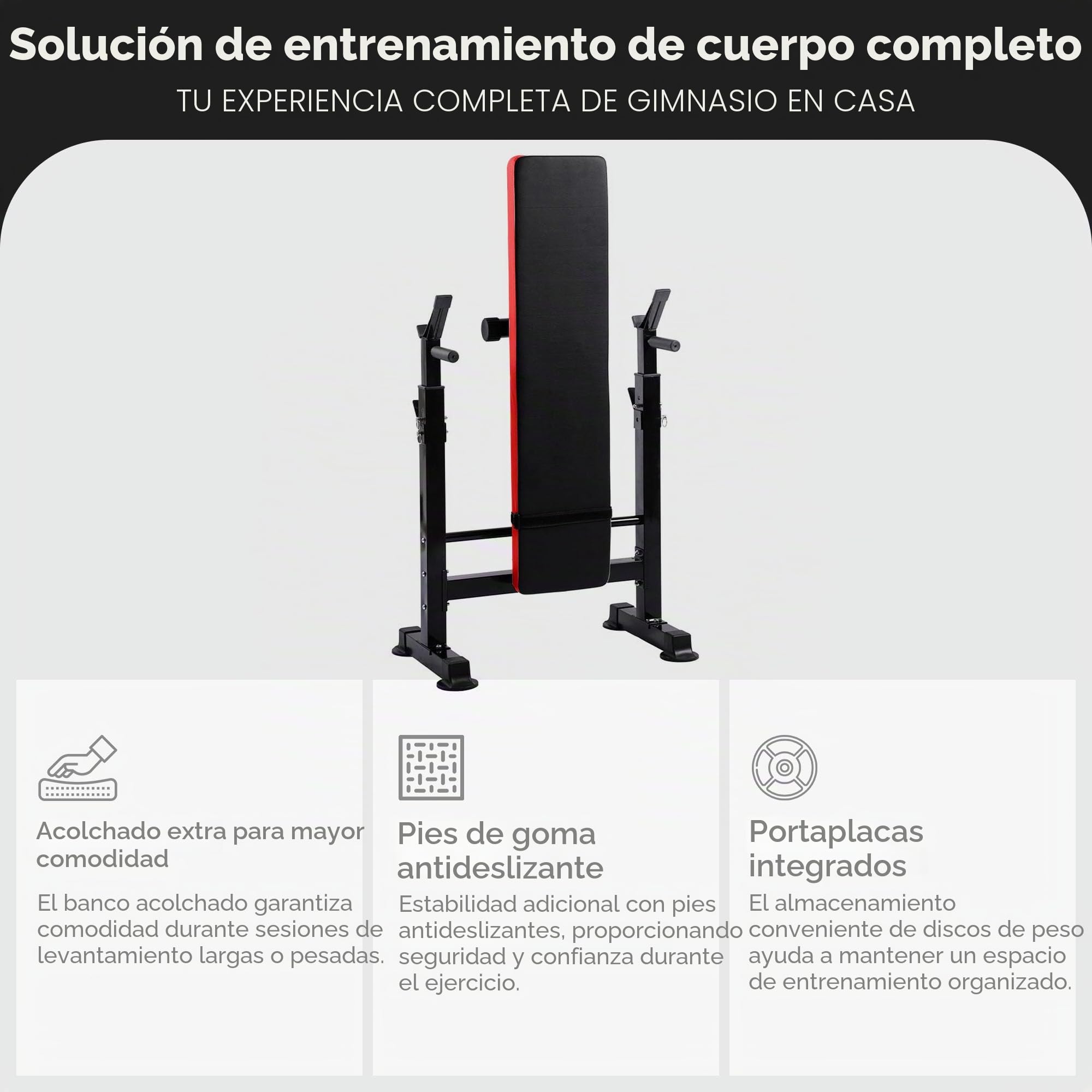 BalanceFrom Banco de entrenamiento multifuncional ajustable olímpico con soporte para sentadillas, extensión de piernas, predicador y almacenamiento de peso