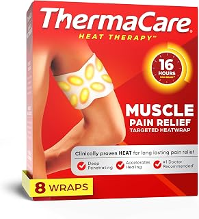 ThermaCare Portable Muscle Therapy Heating Pads - Multi-Purpose Adhesive HeatWraps for Back, Neck, Joint, & Menstrual Pain Relief - Drug-Free, Discreet, Long-Lasting Heat Therapy - 4 Count - Pack of 2