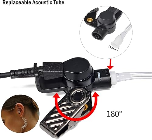 Miniatura 3 de Auriculares Walkie-Talkie, tres cables de tubo acústico con PTT para radio bidireccional Motorola XPR6350 XPR6550 XPR7550 APX 4000 6000 7000 HT