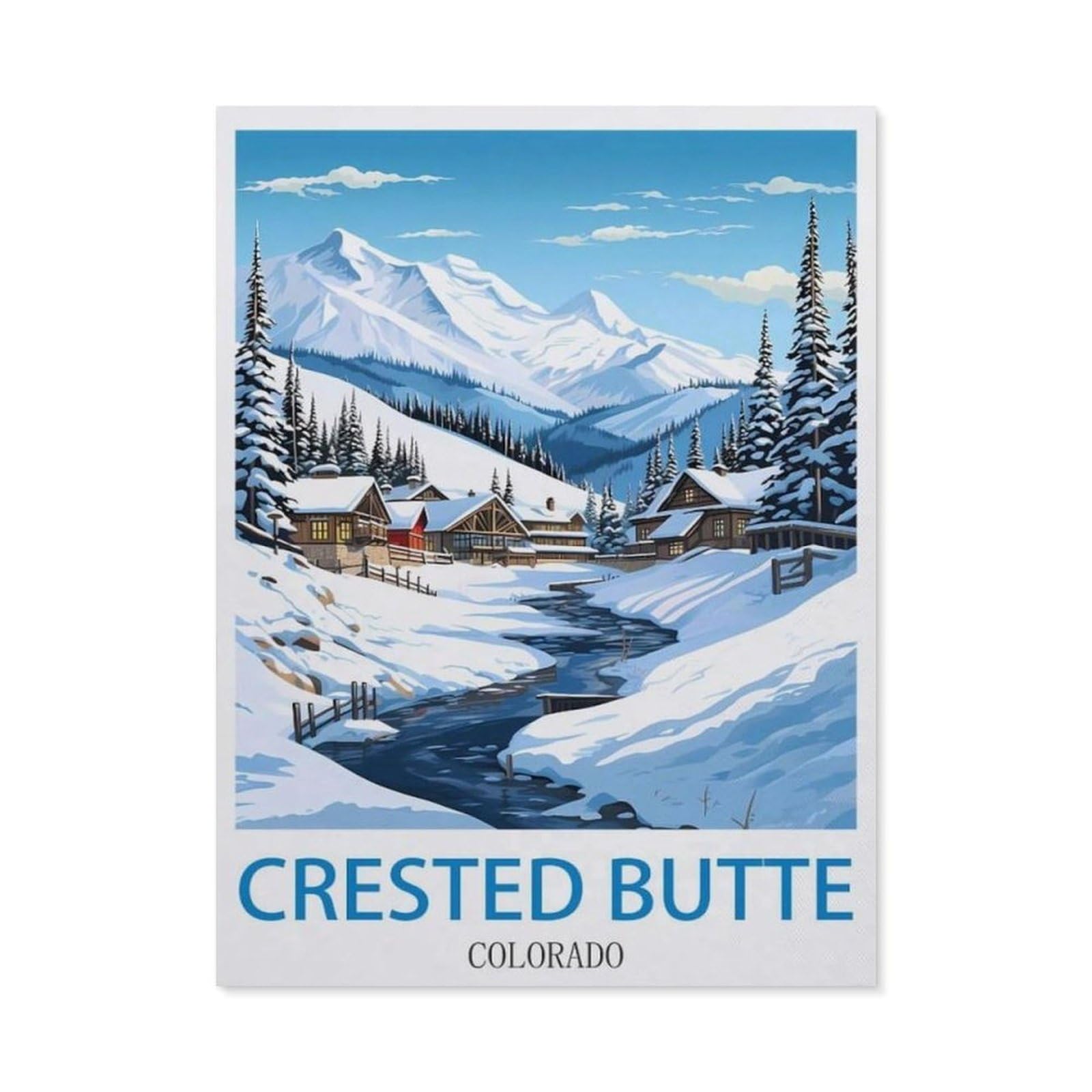 BEAYODKP 5D DIY Diamond Painting kit，Crested Butte Colorado，Round Resin Diamond Cross Stitch, Home Decoration Gift（30 x 40 cm/11.81 x 15.74 inches）-CN39