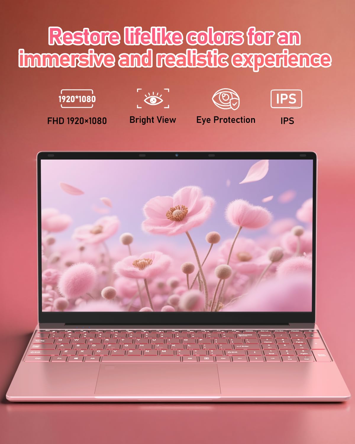 Amazon.co.jp: 15.6インチ FHD 学生用ノートパソコン ピンク、16GB