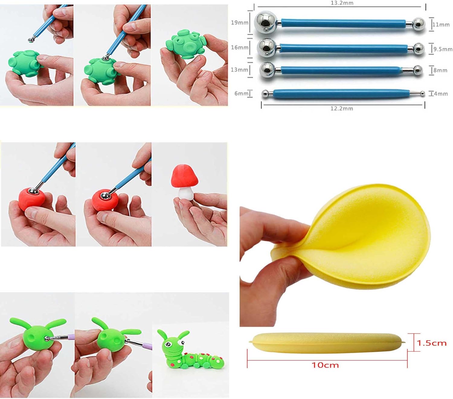 Langqun Polymer Clay Tools Set,27pcs Pottery Tools Kit,Dotting Tools,Ceramic Supplies for Kids and Adults,Sculpting,Modeling,Shaping