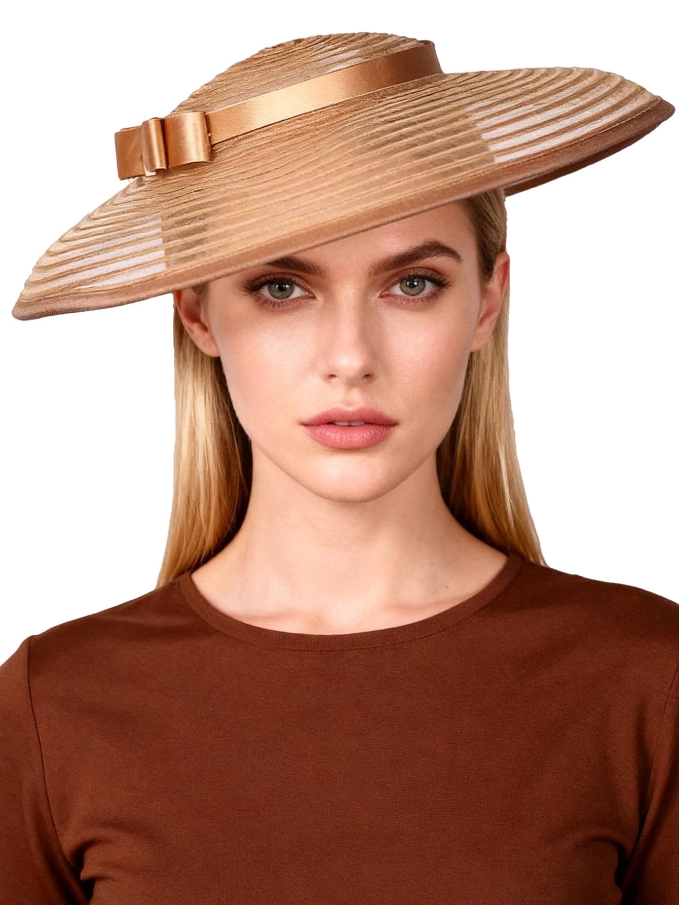 Vintage Fascinators Pillbox Hat for Women Straw Fedora Wide Brim Ladies Church Sinamay Derby Hats