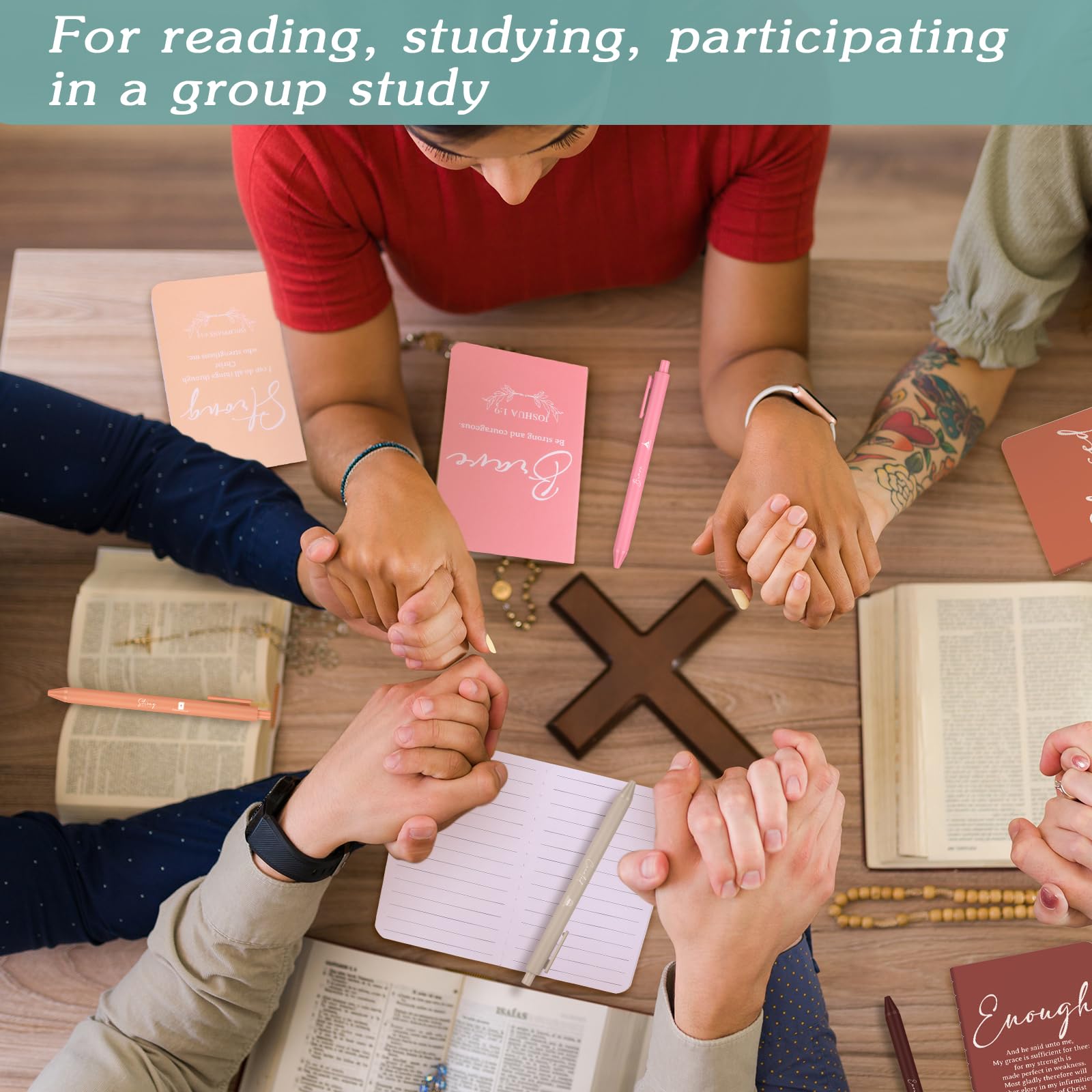 20 Sets Christian Notebooks&Inspirational Ballpoint Pens Prayer Journals Church Mini Notepads and Religious Pen Small Bible Journals Memo Pads Motivational Ballpoint Pens for Pastors Sunday School - Image 4
