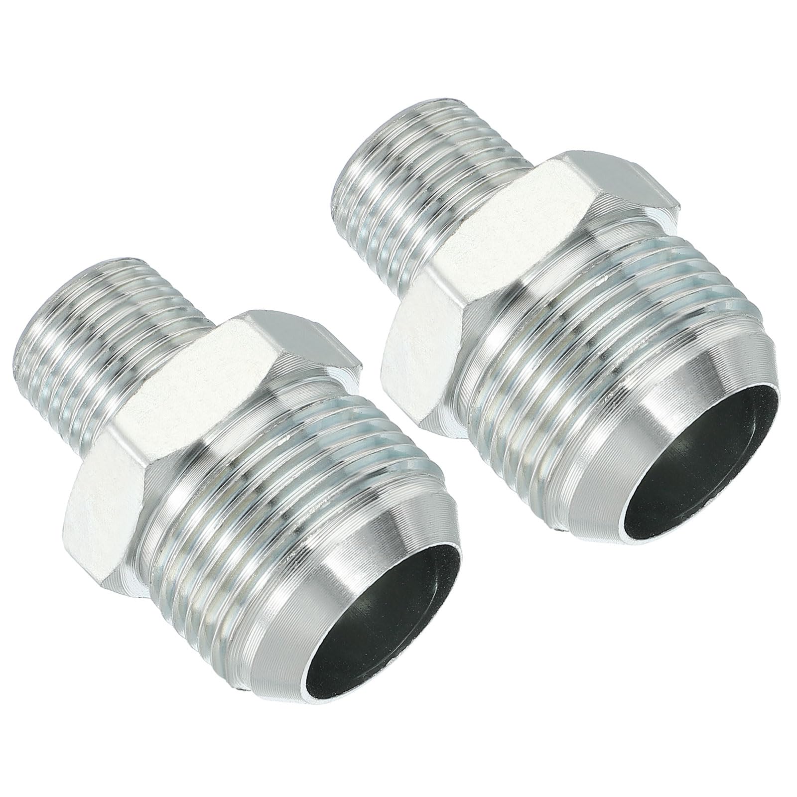 PATIKIL Pipe Adapter Connector 1-5/16" Male 74 ° Flare JIC x 1/2" Male R Pipe Fitting 2 Pcs Oil Feed Restrictor Fitting Hydraulic Connector for Oil Steam Water Pipelines System