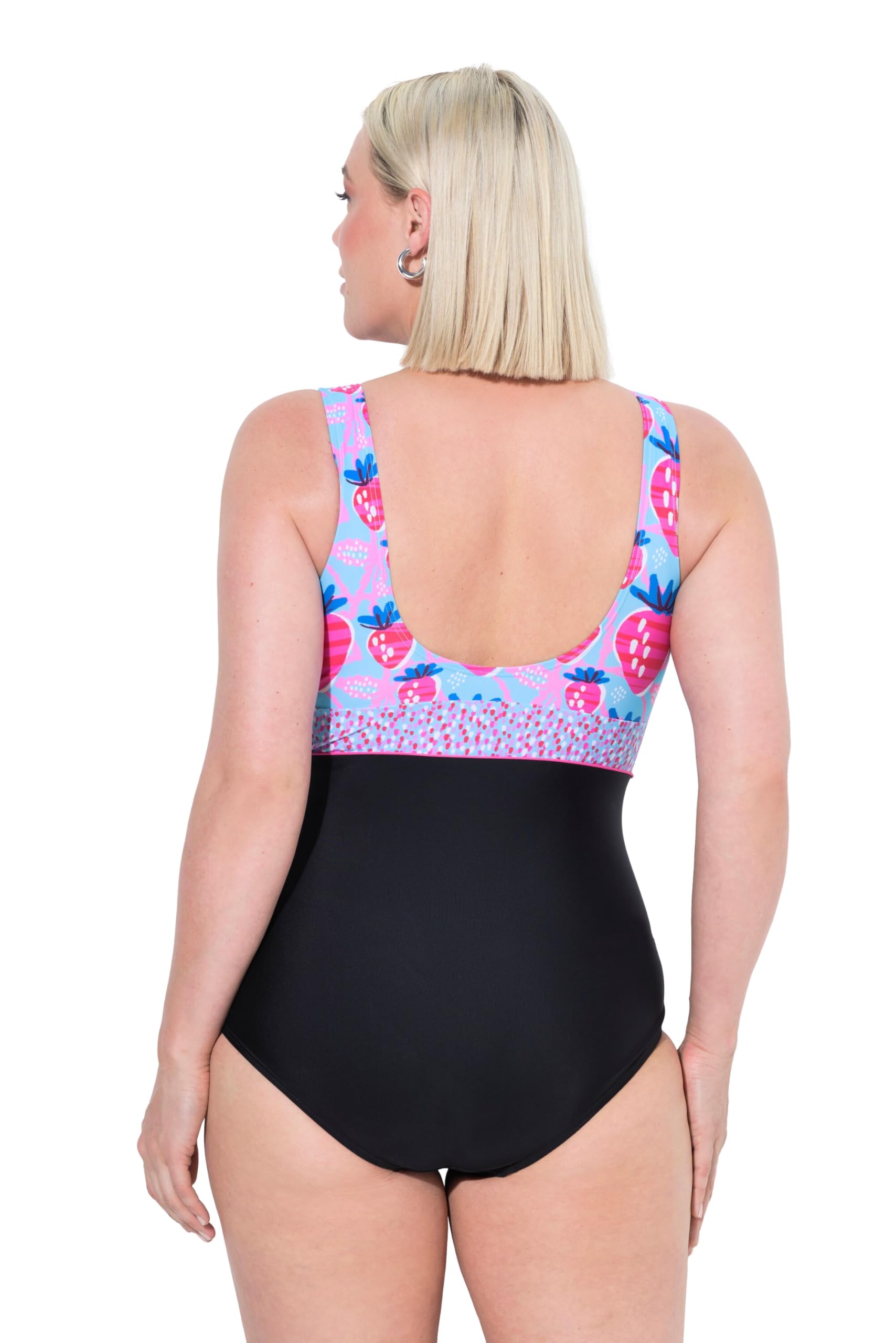 Ulla Popken Badeanzug Laura, Erdbeeren Costume Intero Donna
